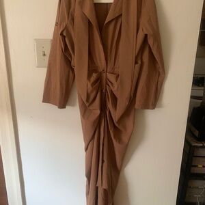 Brown maxi shirt dress